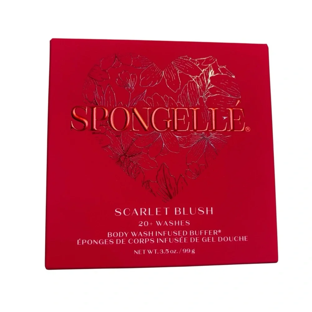 NEW Spongelle Scarlet Blush Exfoliating Buffer Body Wash Infused Red Pink NIB